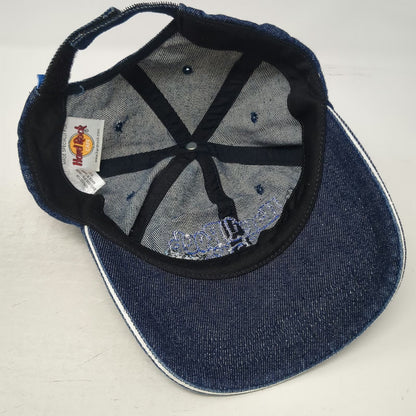 Hard Rock Cafe Baseball Cap Blue One Size Butterfly Denim Strapback Hat Logo