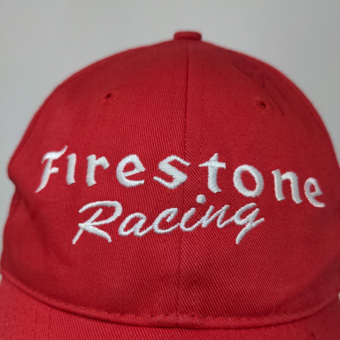 Firestone Racing Men's Snapback Hat Red Size OSFA Embroidered Logo Autographed