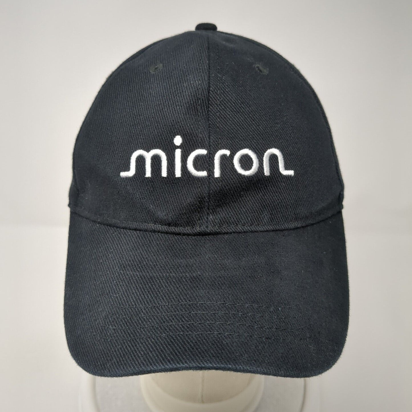 Micron Slideback Hat Black One Size Adjustable Embroidered Vent Holes