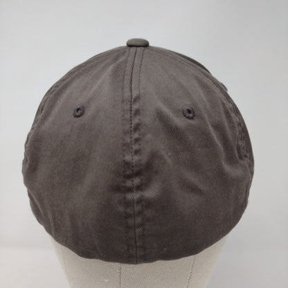 WLS Embroidered Fitted Hat Gray Large-XL Solid Flexfit Yupoong