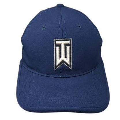 Nike Golf Baseball Cap Blue OSFM Tiger Woods TW Logo Strapback Hat Perforated
