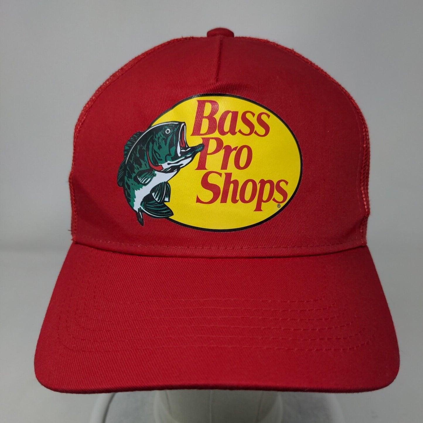 Bass Pro Shops Snapback Trucker Hat Red OSFM Mesh Back 5 Panel Gone Fishing
