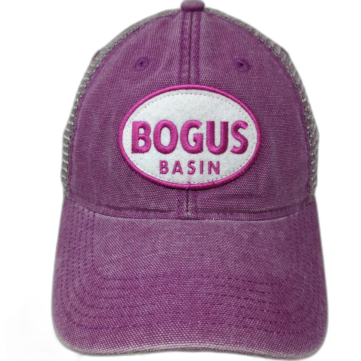Legacy Trucker Hat Purple Gray Pink OSFM Mesh Snapback Bogus Basin Idaho Resort
