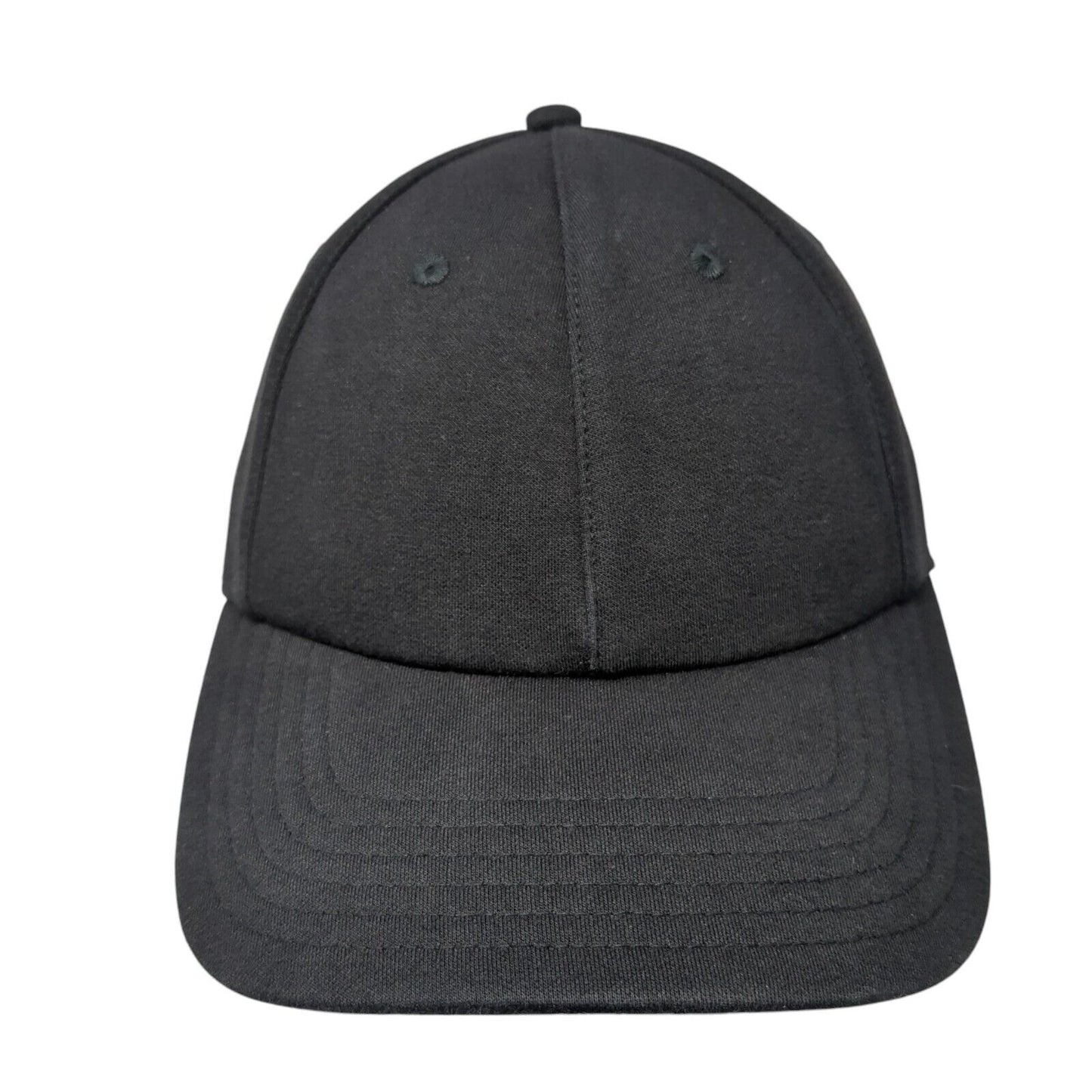 Athleta Slideback Hat Black One Size Adjustable Embroidered Vented Holes 6 Panel