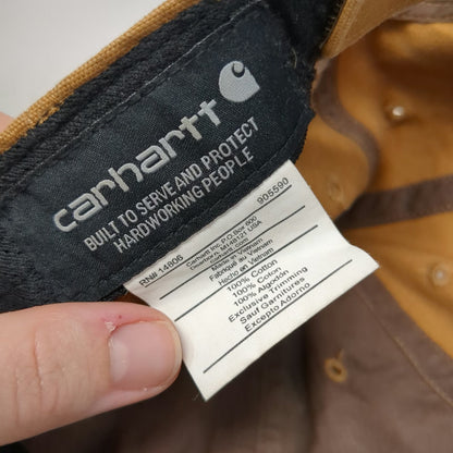 Carhartt Baseball Cap Brown One Size Leather Logo Patch Adjustable Strap Hat