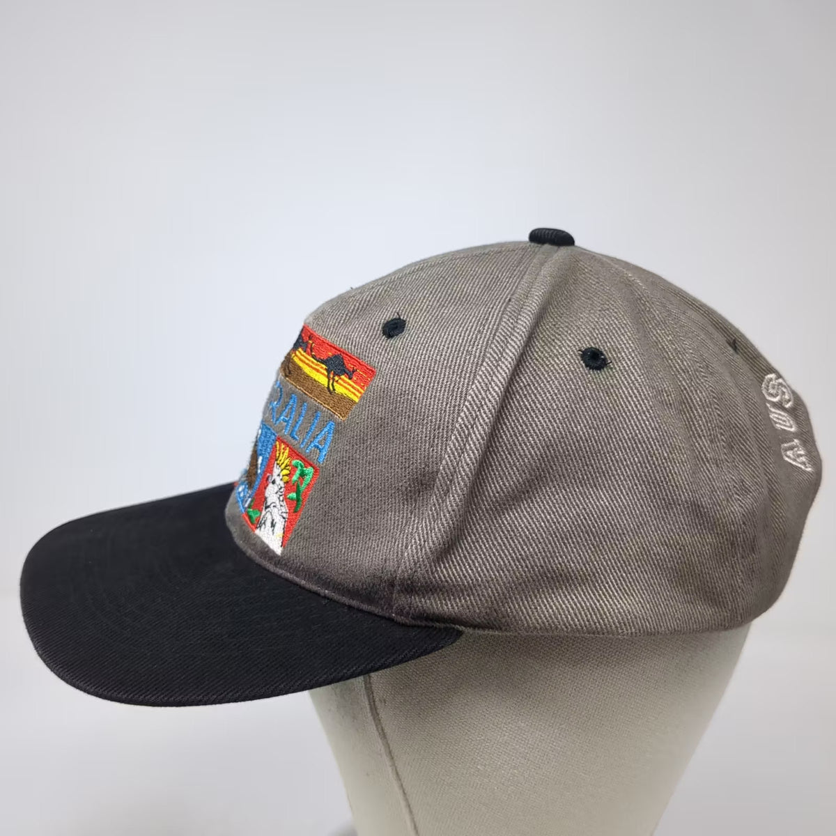 Headlines for Australia Snapback Hat Gray One Size Embroidered Kangaroo Koala