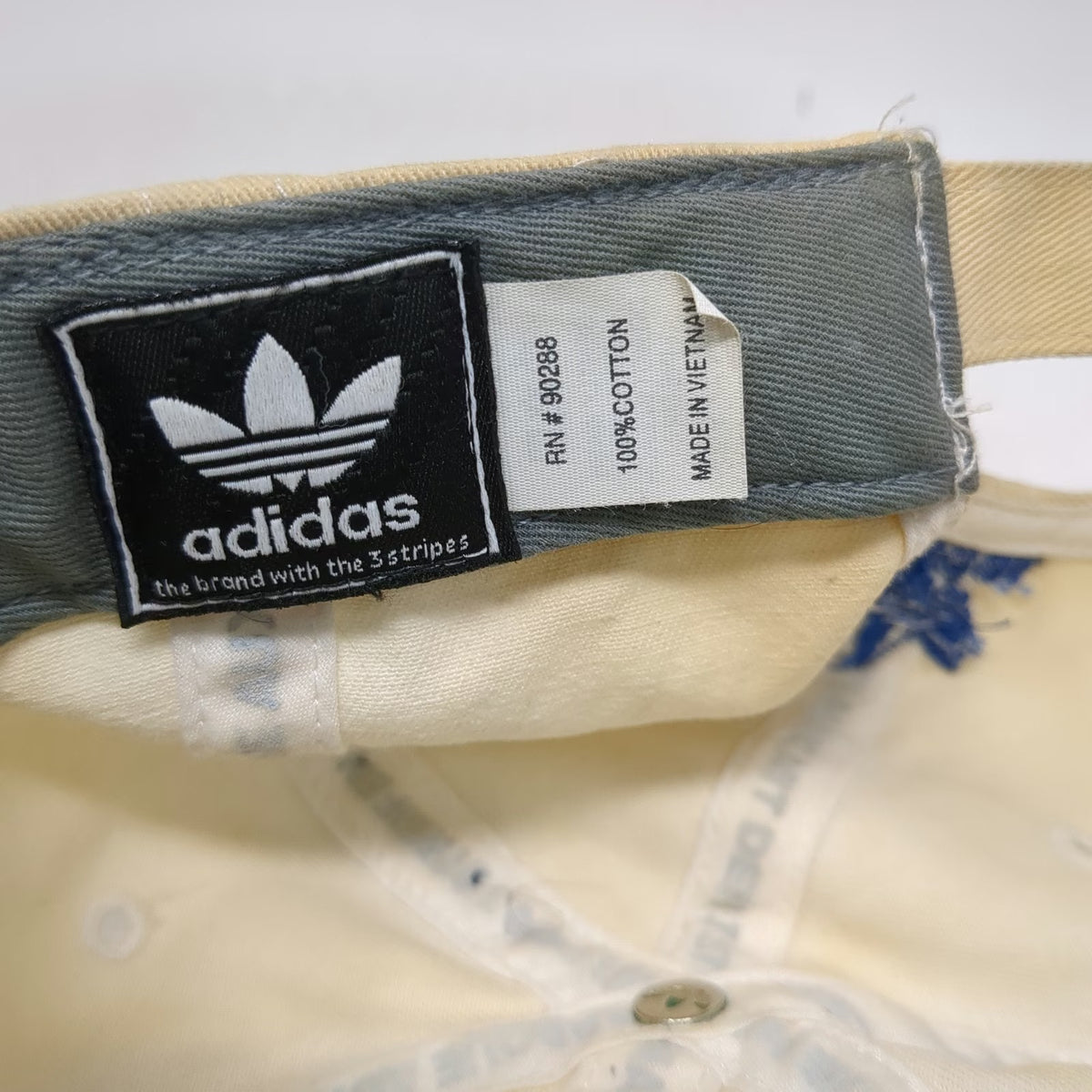Adidas Baseball Cap Beige One Size Embroidered Trefoil Logo Stars Cotton Hat