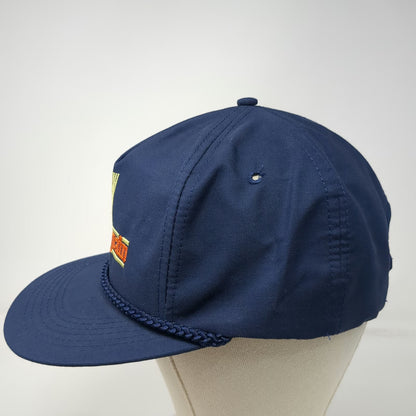 Mountaintop Marketing Trucker Blue Snapback Evans Grain Wheat Rope Hat Vintage
