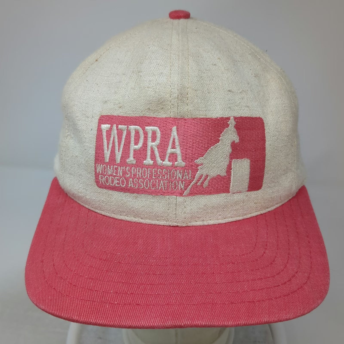 Rodeo America Snapback Hat Beige Pink One Size WPRA Barrel Racing Association
