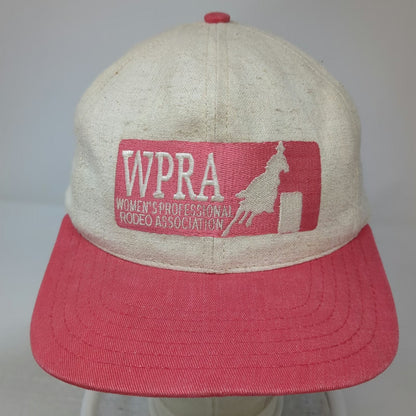 Rodeo America Snapback Hat Beige Pink One Size WPRA Barrel Racing Association