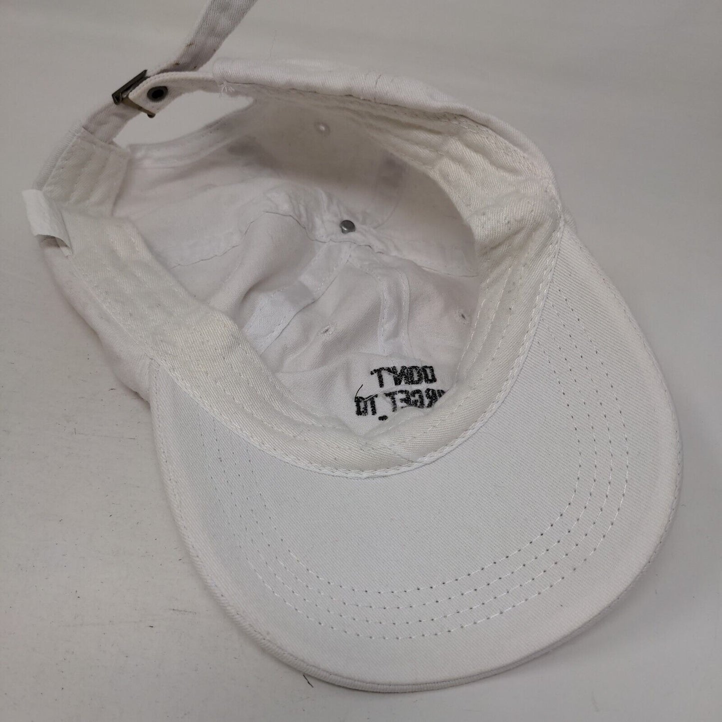 Don't Forget To Smile Slideback Hat White OS Adjustable Embroidered 6 Panel
