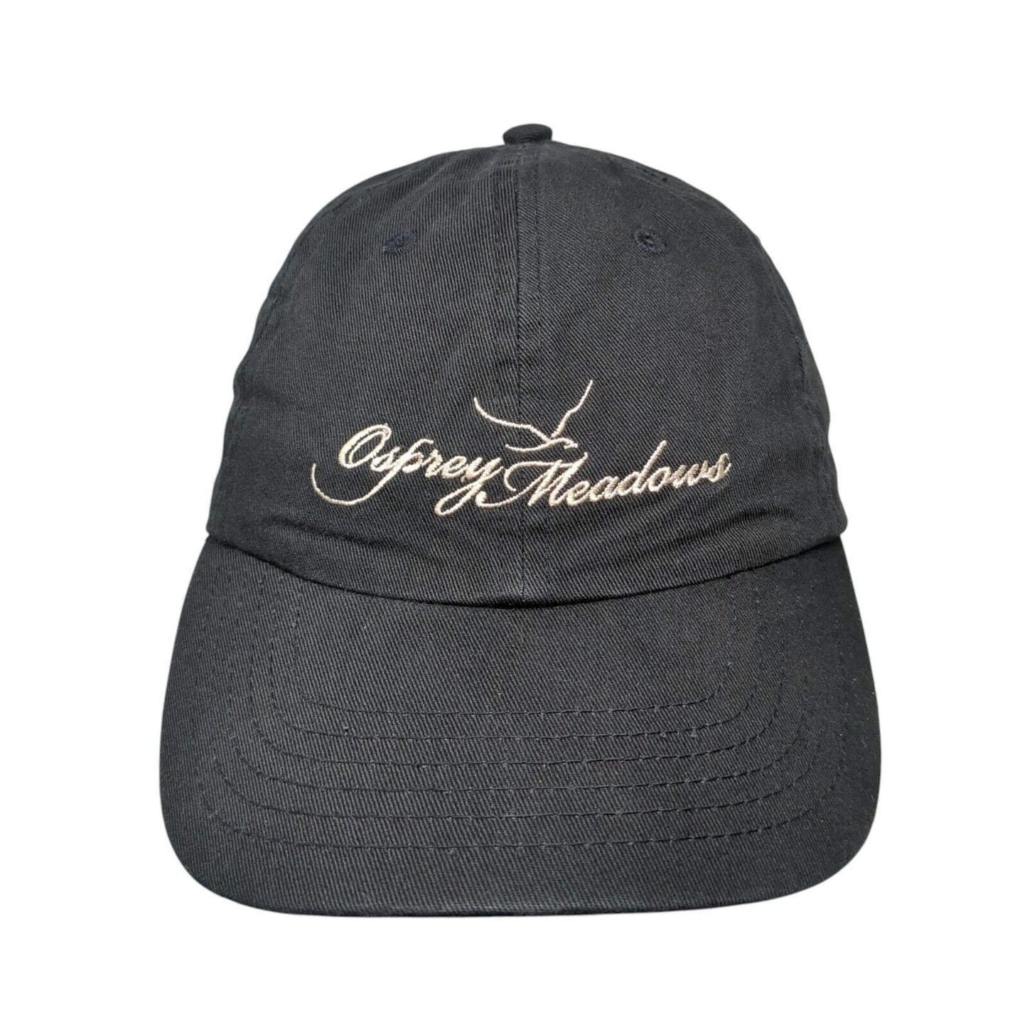 Osprey Meadows Slideback Hat Black OSFM Adjustable Embroidered 6 Panel Cotton