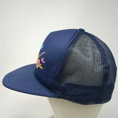 Blue Trucker Hat One Size Snapback Retired No Clock No Phone Mesh Rope Cap