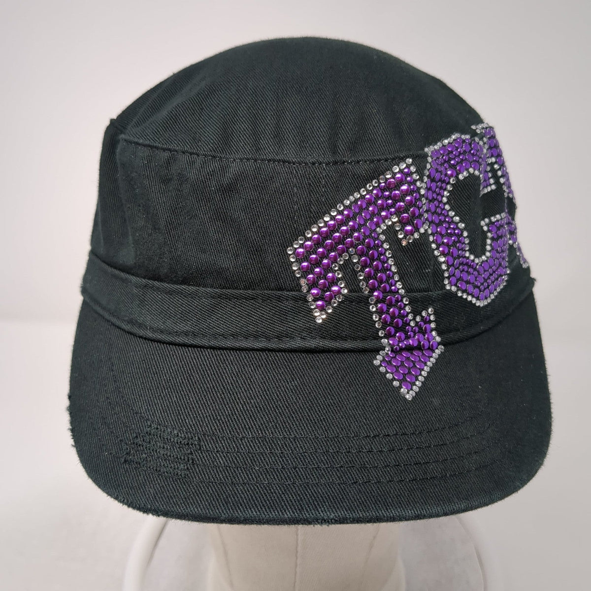 TCU Cadet Army Cap Black One Size Adjustable Rhinestone Collegiate Fashionista