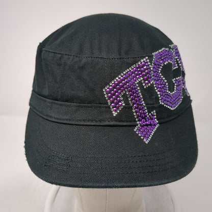 TCU Cadet Army Cap Black One Size Adjustable Rhinestone Collegiate Fashionista