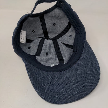 FRIENDS Slideback Hat Blue One Size Adjustable Embroidered 6 Panel Denim Cotton