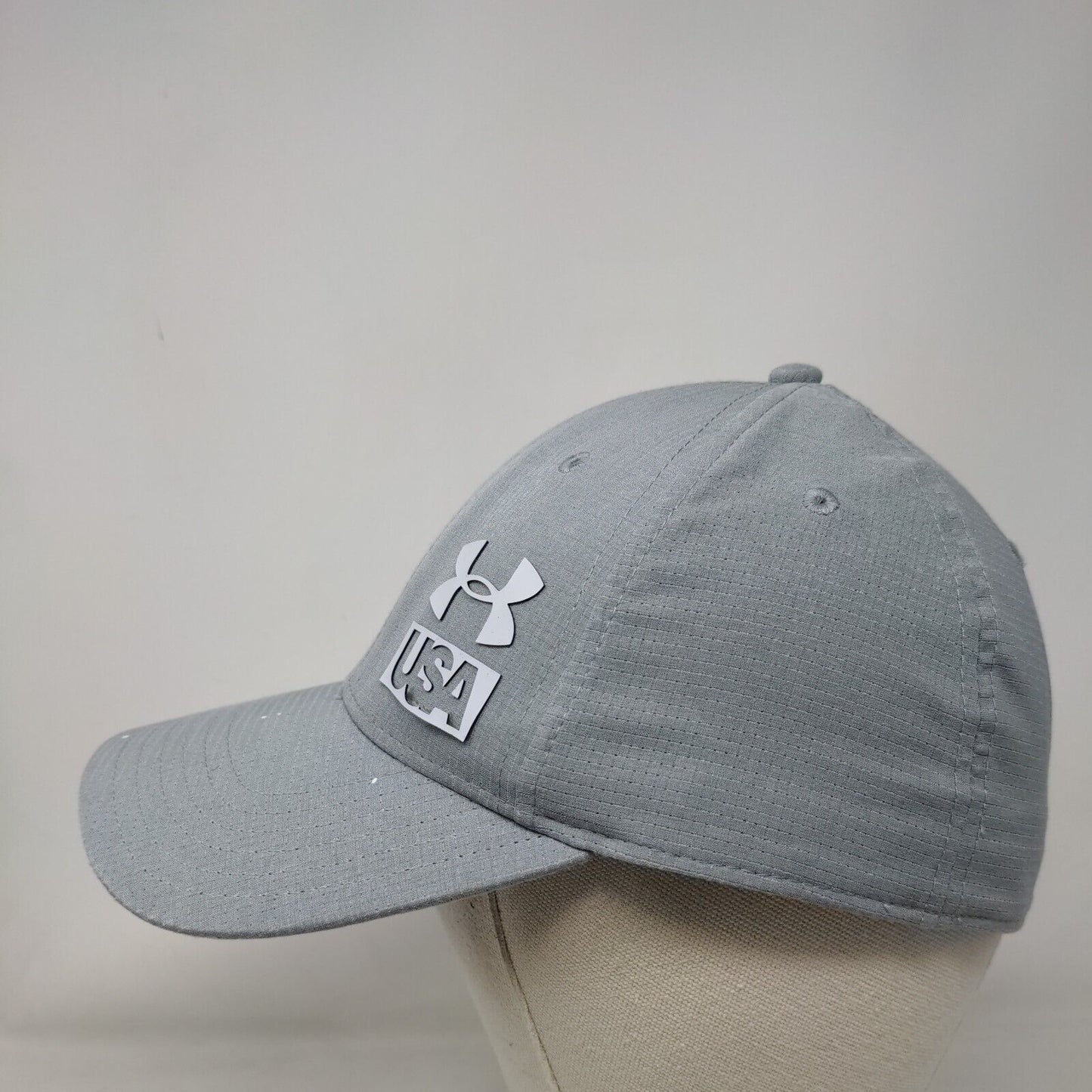 Under Armour USA Fitted Hat Gray L/XL Solid UA Classic Fit 6 Panel