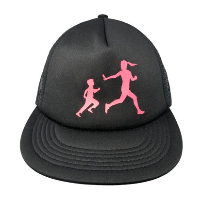 Shadow Running Snapback Trucker Hat Black One Size Mesh Back District