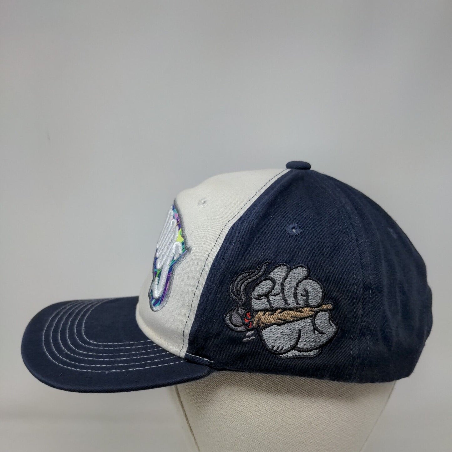 Backwoods Snapback Hat Blue One Size Embroidered 6 Panel Colorblock