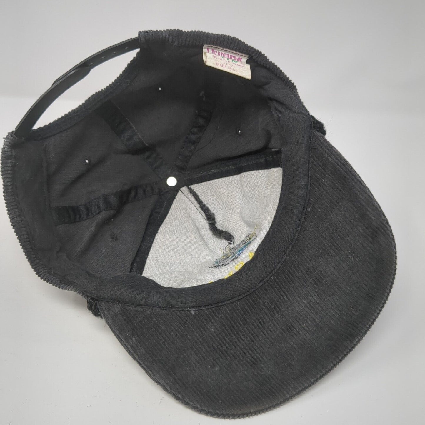 Alaska Snapback Rope Hat Black One Size Corduroy Solid Embroidered