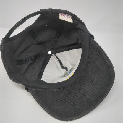 Alaska Snapback Rope Hat Black One Size Corduroy Solid Embroidered