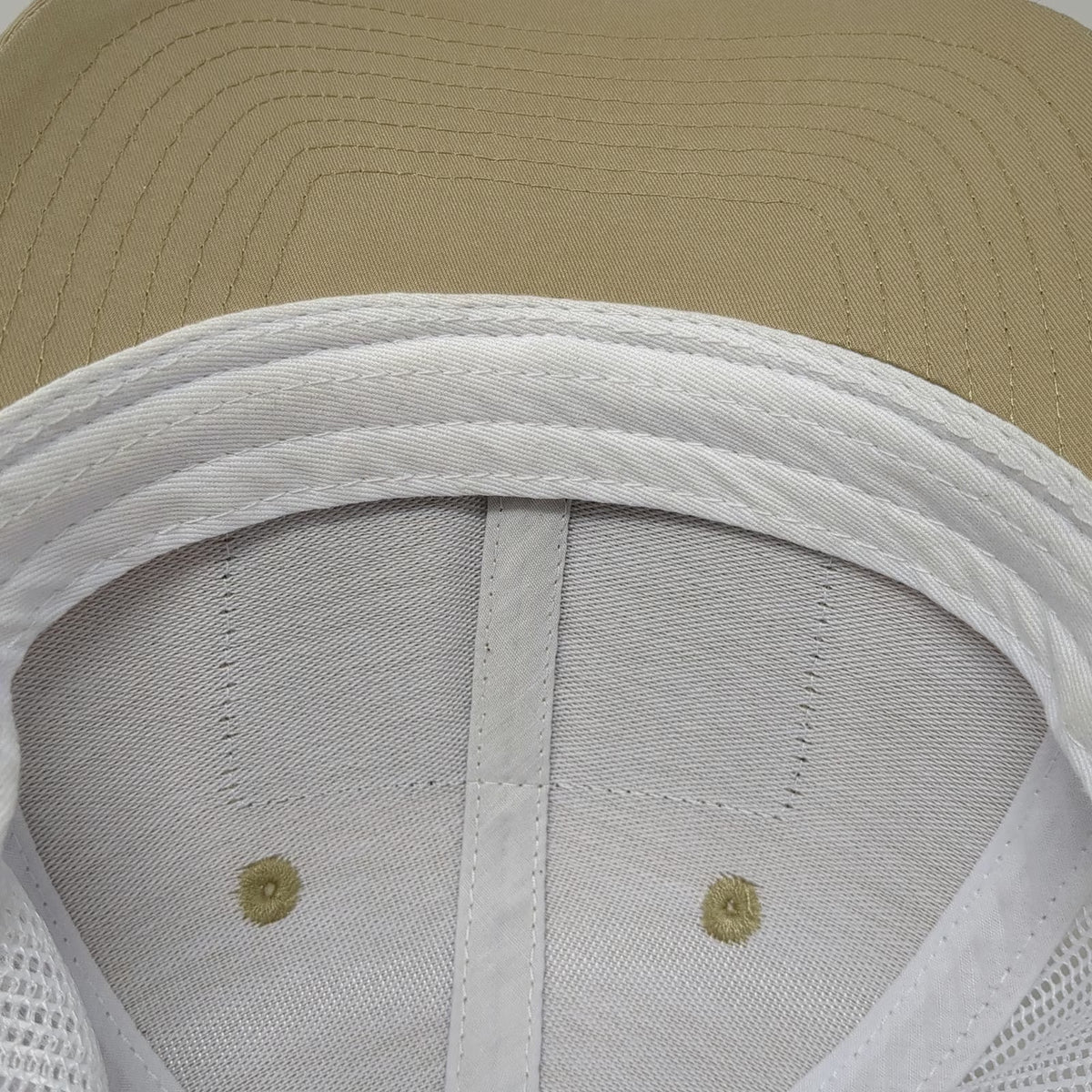 Terry Blacks Barbecue Trucker Hat Beige One Size Snapback Mesh White Black