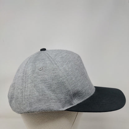 Beechfield Snapback Hat Gray One Size Adjustable Colorblock 6 Panel Blank