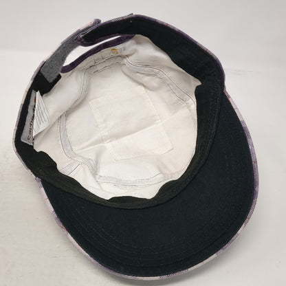 Carhartt Army Cap Purple White Plaid One Size Strapback Cotton Check Pattern Hat