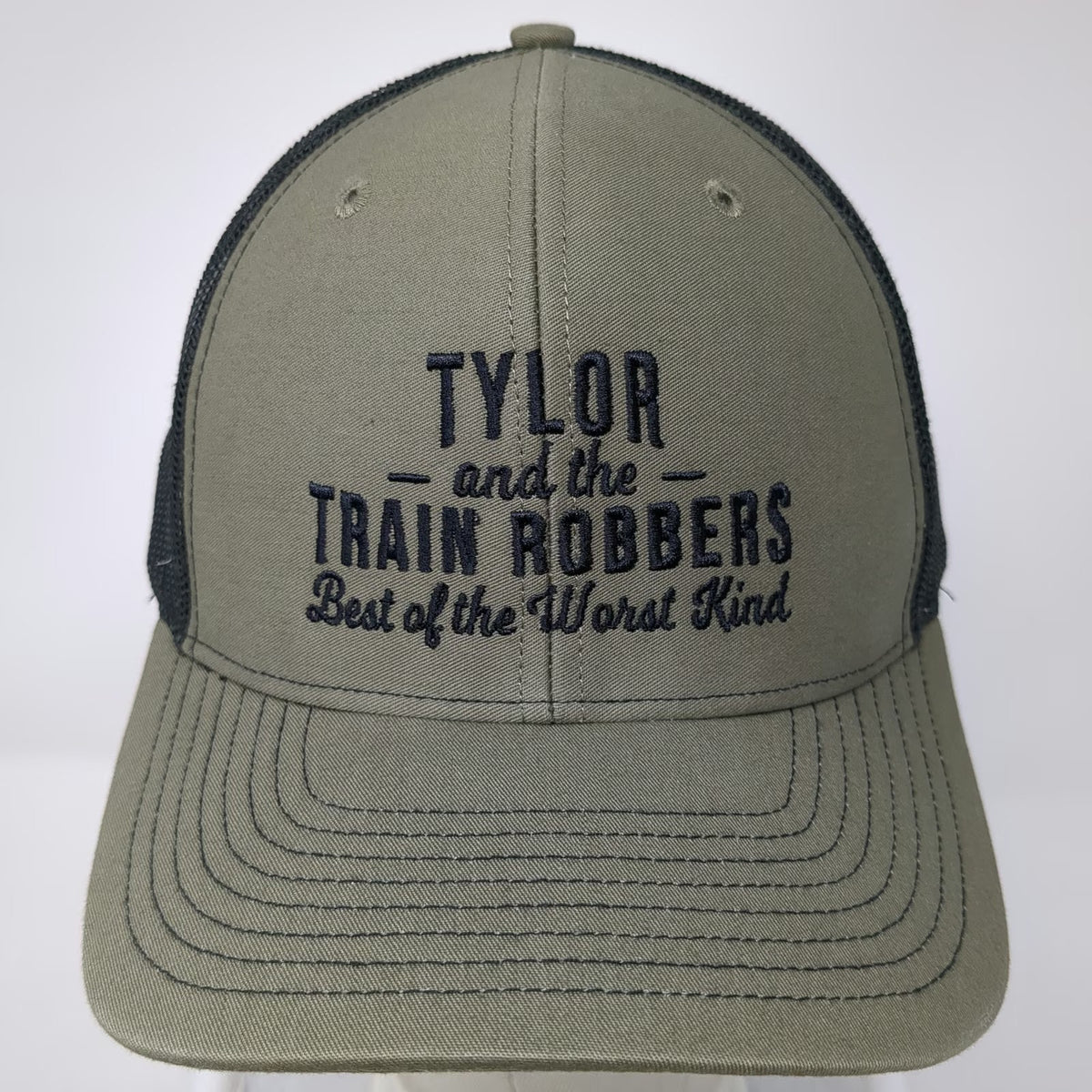 Richardson Trucker Hat Green One Size Snapback Tylor and the Train Robbers Band