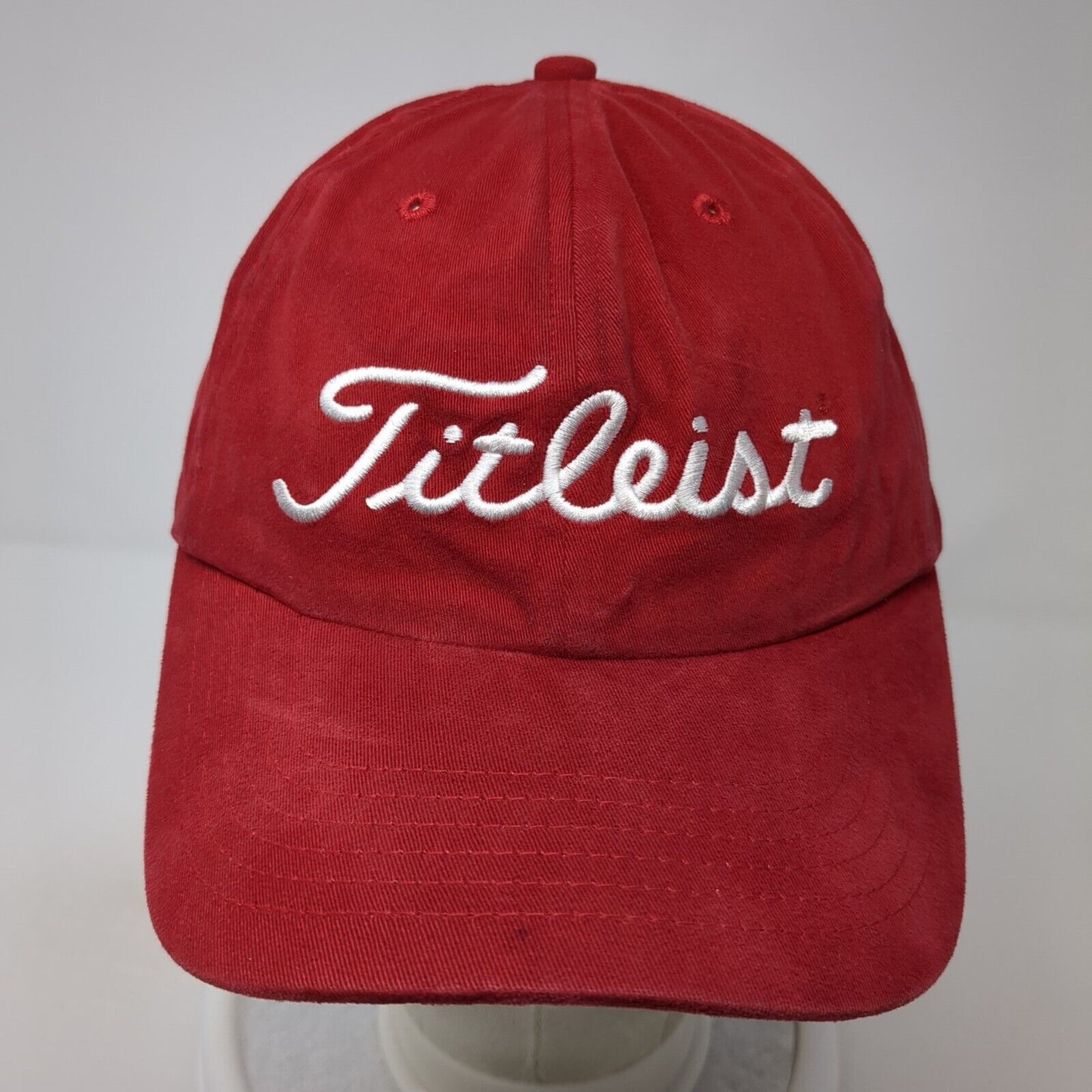Titleist Fitted Baseball Cap Red OS True Fit Lightweight Embroidered 6 Panel