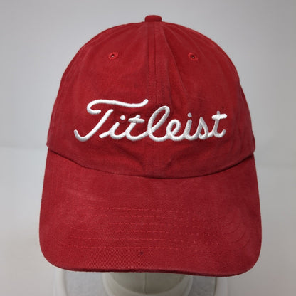 Titleist Fitted Baseball Cap Red OS True Fit Lightweight Embroidered 6 Panel