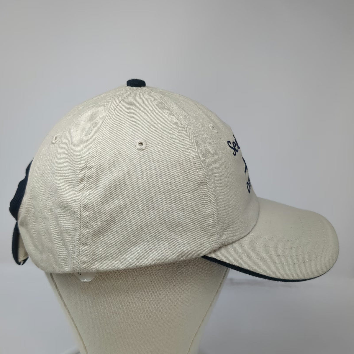 SeaWorld Baseball Cap Beige One Size Orlando Logo Strapback Cotton Adventure Hat