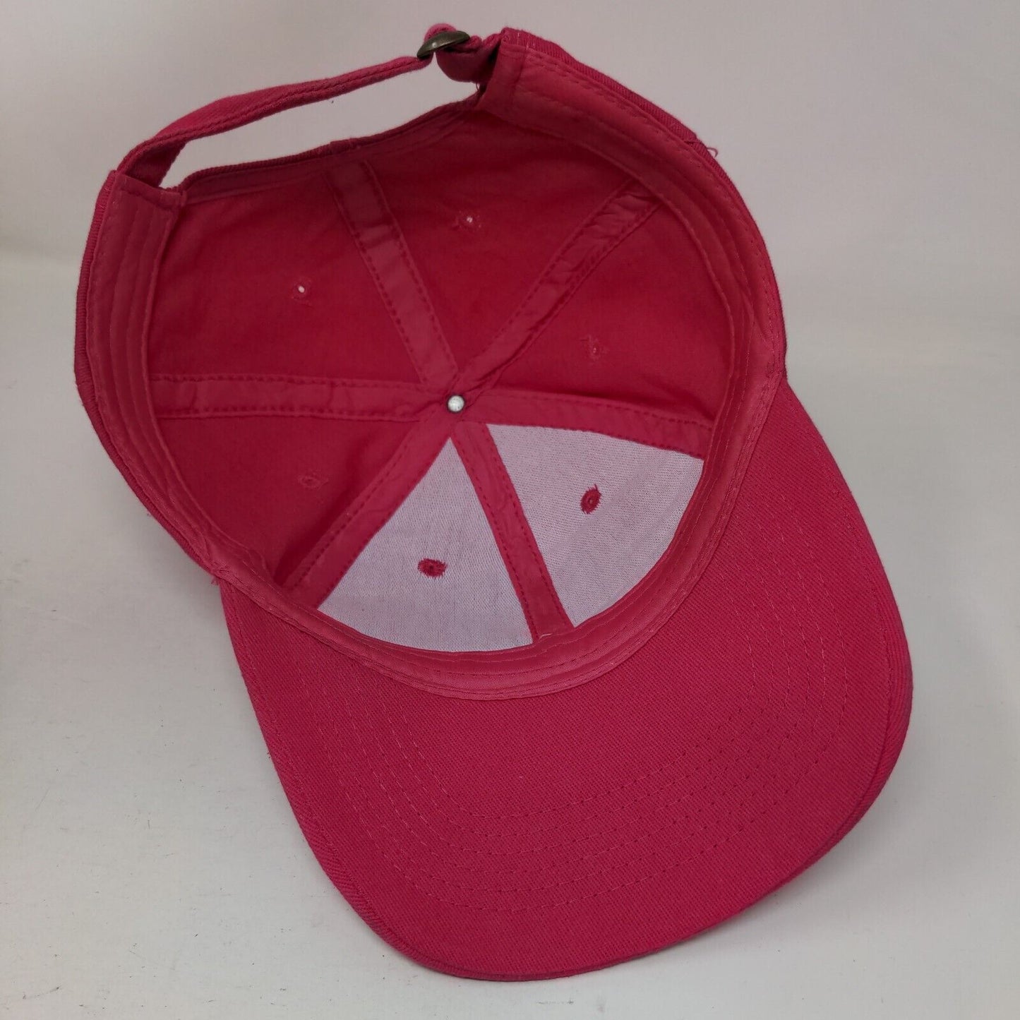 NY Slideback Hat Pink One Size Adjustable Lightweight Vented Holes 6 Panels