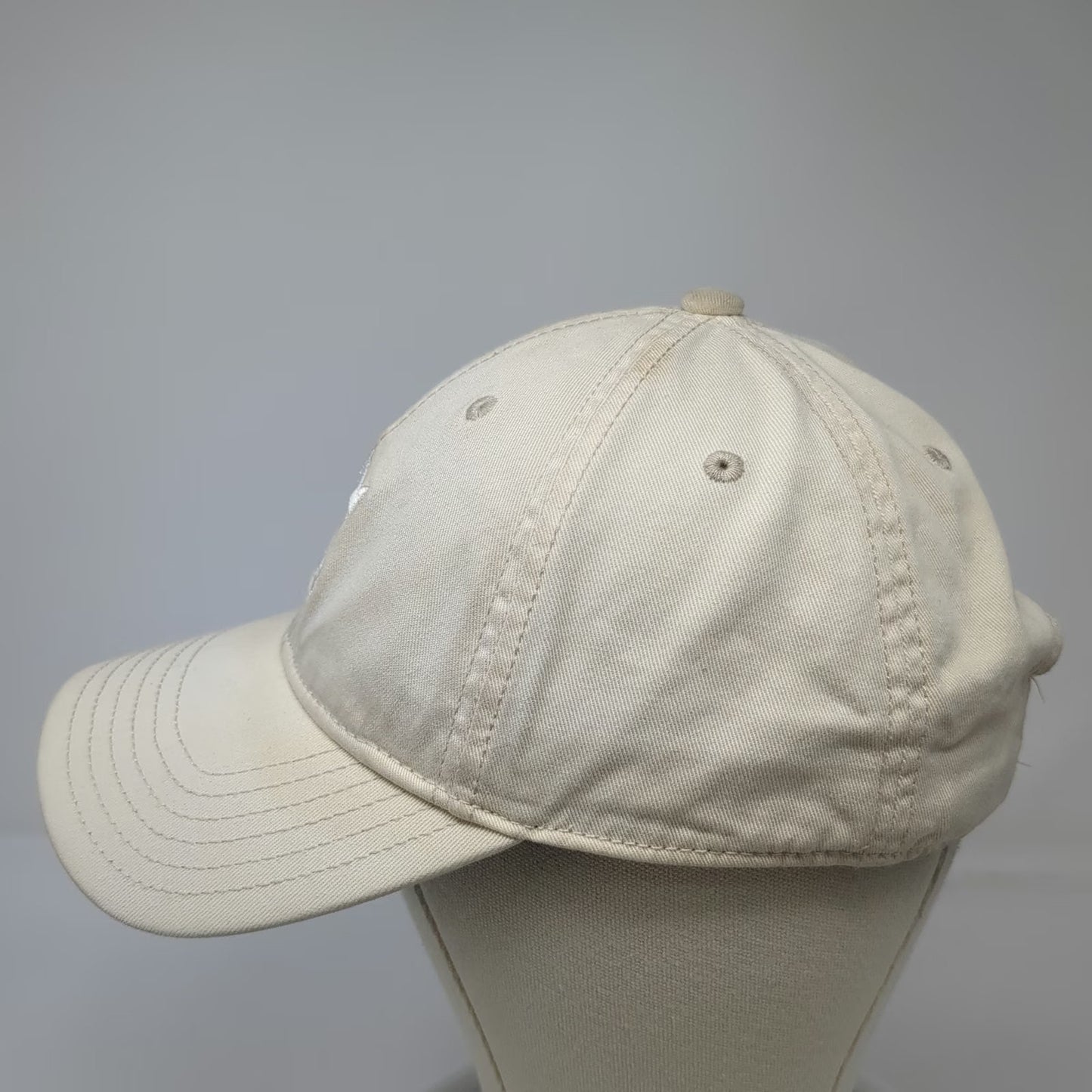 adidas Baseball Cap Beige One Size Trefoil Logo Slideback Cotton 6 Panel Hat