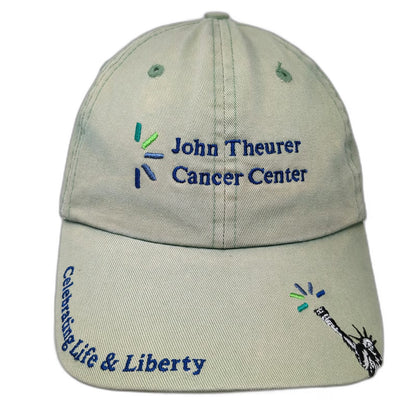 John Theurer Cancer Center Green Baseball Cap One Size Hat Life Liberty Torch