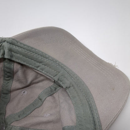 Amsterdam Slideback Hat Tan One Size Adjustable Embroidered Distressed Fox Head