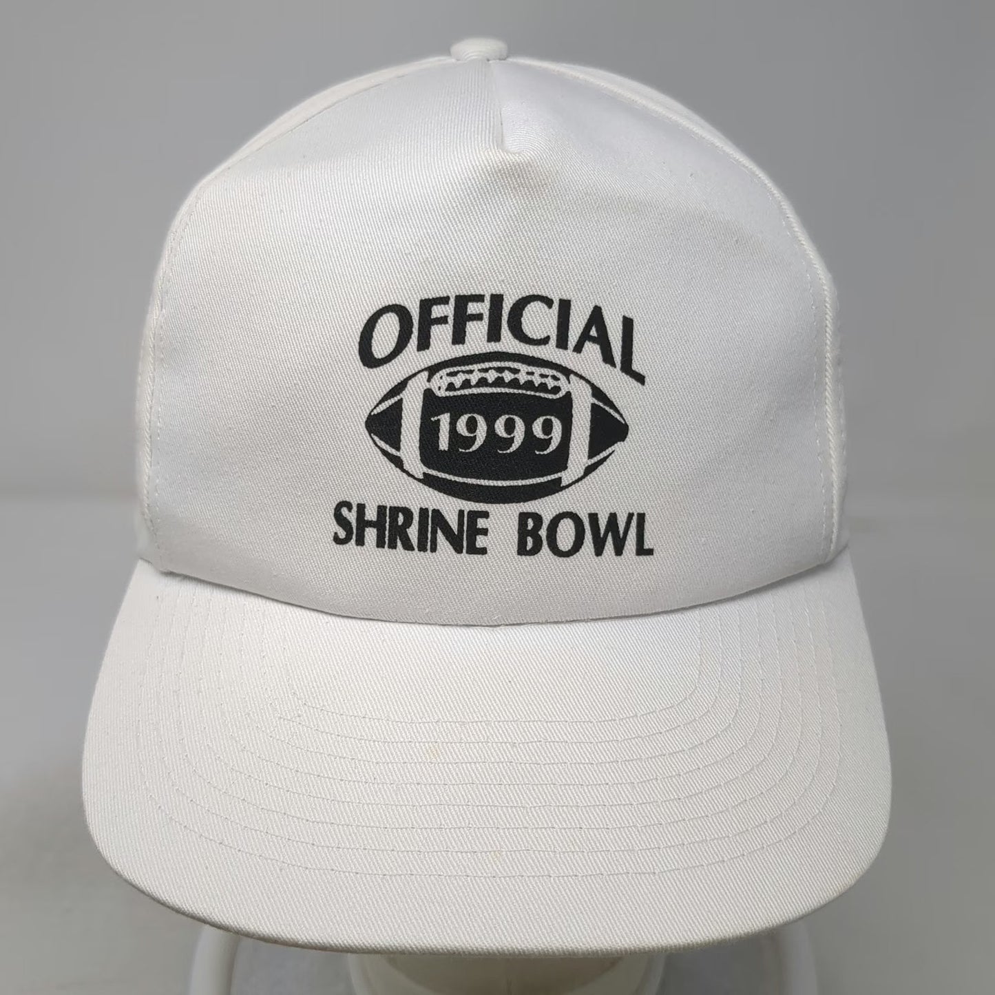 Toppers 5 Panel Official 1999 Shrine Bowl Football Graphic White Hat Vintage