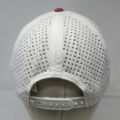 Roxy Trucker Hat Red One Size Floral Print Perforated Breathable Mesh Snapback