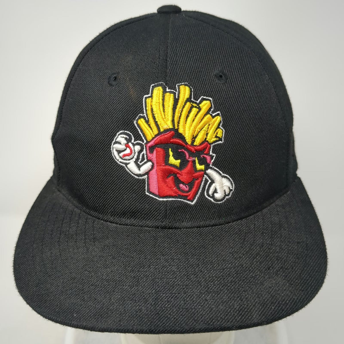 Zephyr Baseball Cap Black 7 1/8 Fitted Embroidered Fry Mascot Papas Fritas Hat
