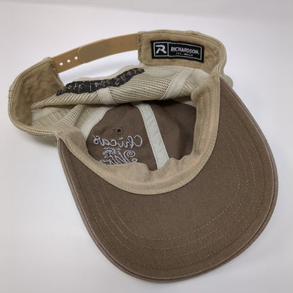 Chica's Futbol Club Snapback Trucker Hat Tan M/L Mesh Back Embroidered