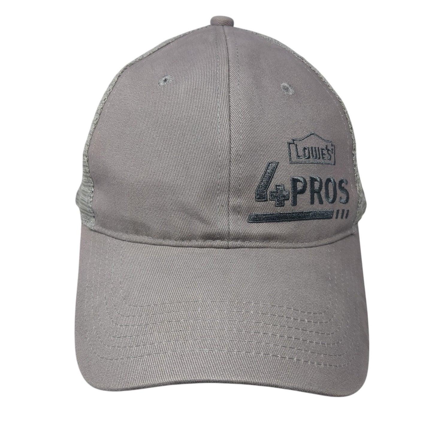 Lowe's 4 Pros Snapback Trucker Hat Gray One Size Mesh Back Adjustable