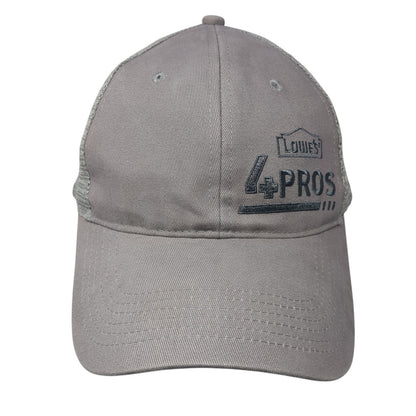 Lowe's 4 Pros Snapback Trucker Hat Gray One Size Mesh Back Adjustable
