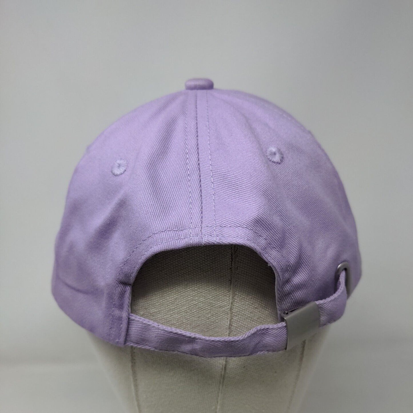 Smiley Brush 'Em Twice Slideback Hat Purple One Size Solid Embroidered
