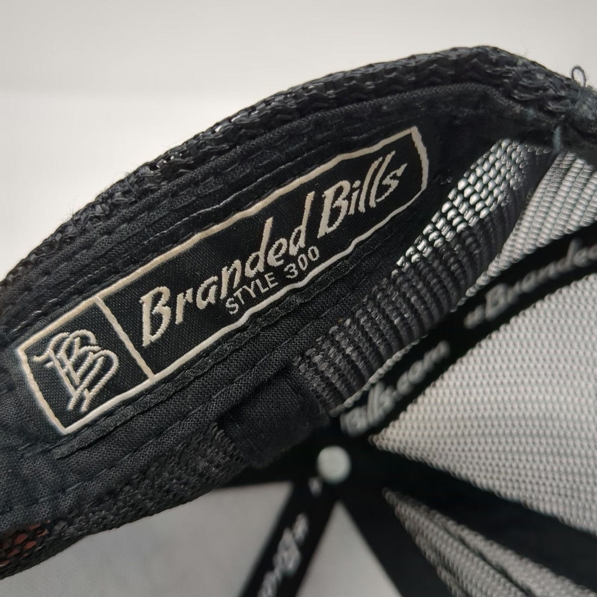 Branded Bills Trucker Hat Gray OSFM Bear Excavation LLC Leather Patch Snapback
