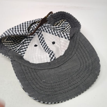 Baseball Cap Black White OSFM Gingham Check Strapback Unstructured Casual Hat