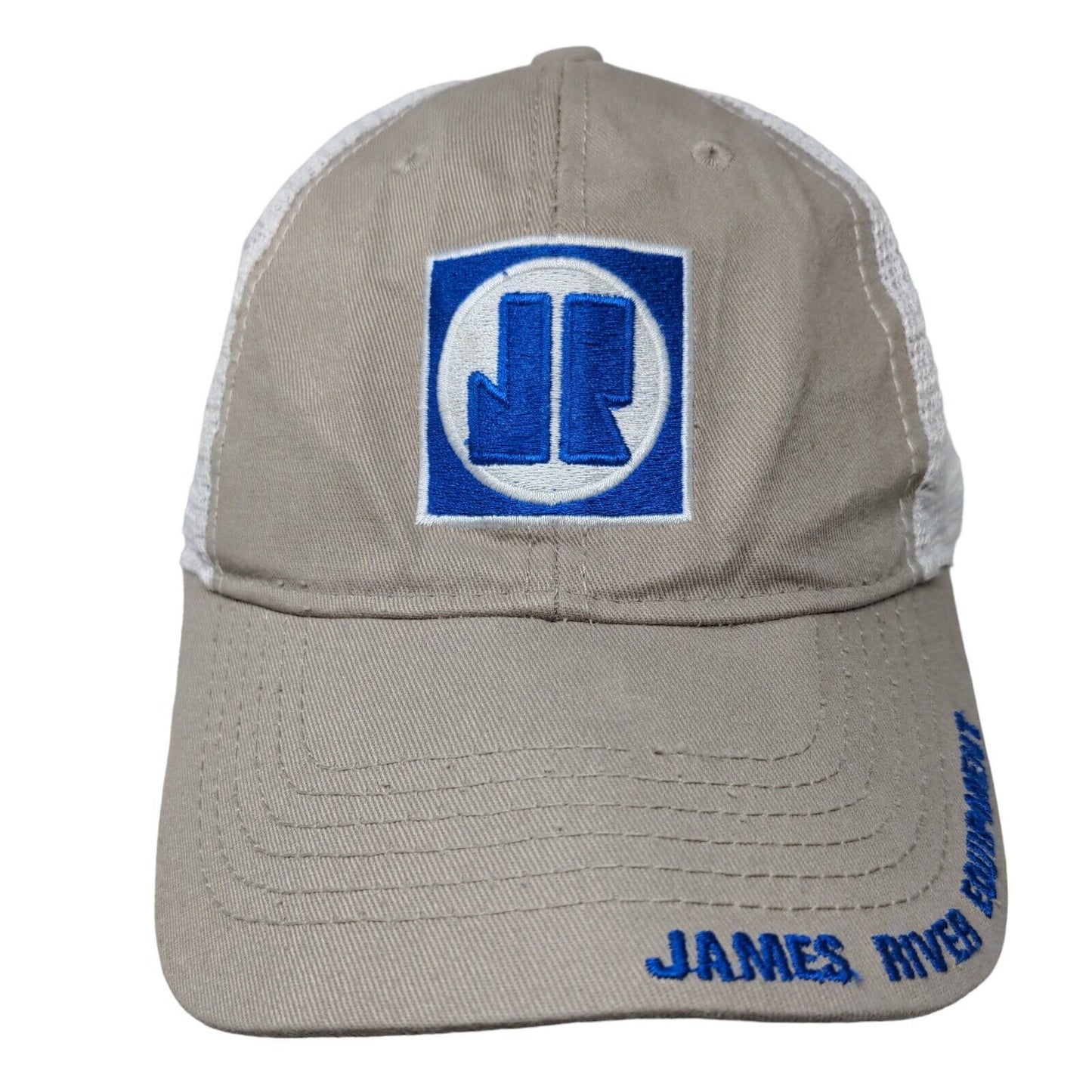 James River Equipment Strapback Trucker Hat Tan One Size Mesh Back Rymaco