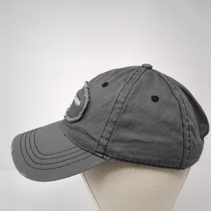Pflueger Slideback Hat Gray One Size Adjustable Embroidered Distressed Cotton