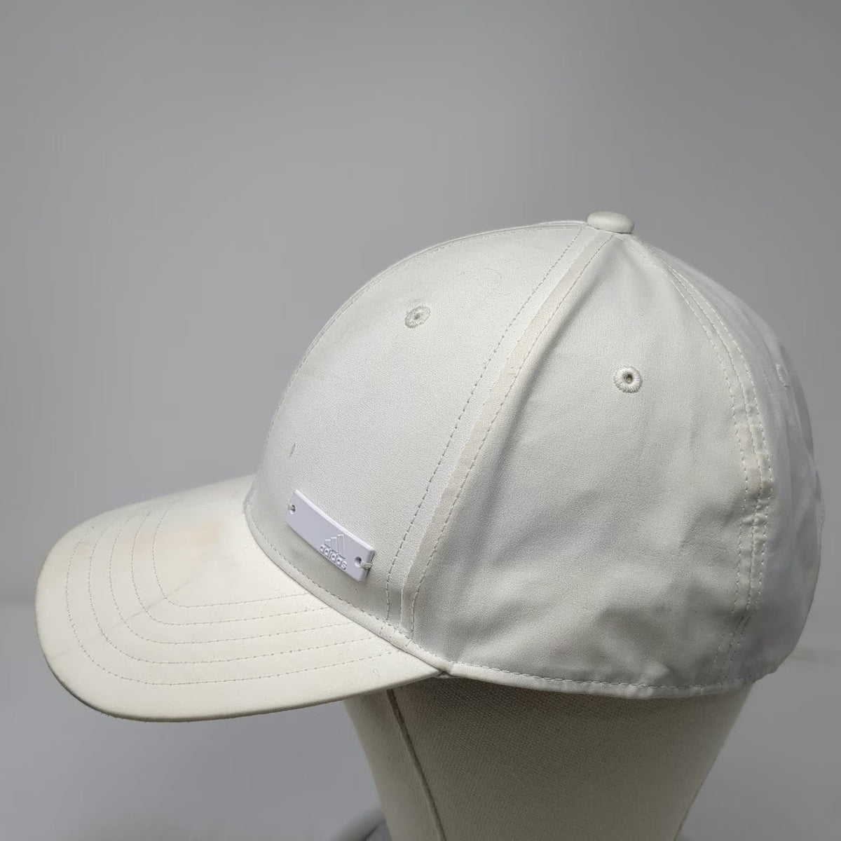 Adidas Baseball Cap White One Size Slideback Polyester Logo Athletic Sports Hat