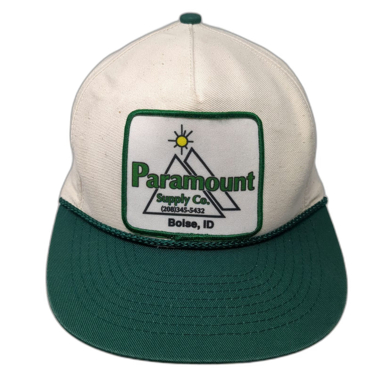 Mohr's 5 Panel Beige Green One Size Paramount Supply Co Boise Rope Snapback Hat