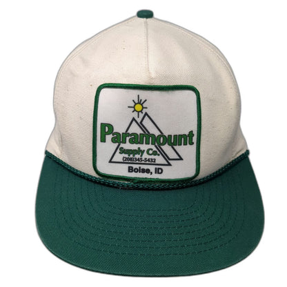 Mohr's 5 Panel Beige Green One Size Paramount Supply Co Boise Rope Snapback Hat